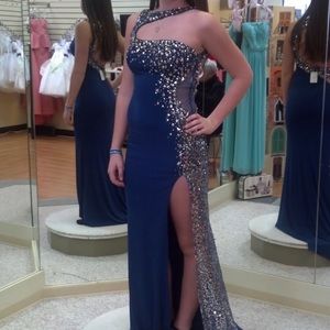 Gun metal blue studded dress